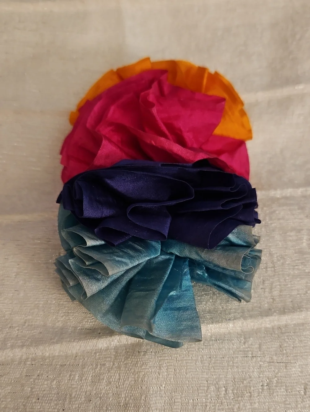 Vintage Mexican Flamenco Colorful Floral Ruffled Hair Barette